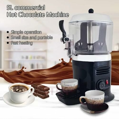 5L commerciële warme chocolademachine met kopjes koffie