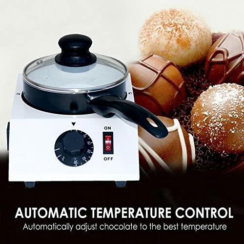 Chocoladesmeltmachine met automatische temperatuurregeling en chocolaatjes