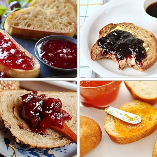 Brood met verschillende soorten jam