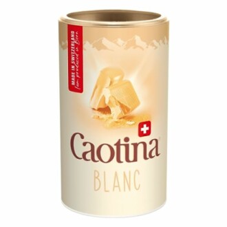 Blik met Caotina Blanc witte chocoladedrankmix