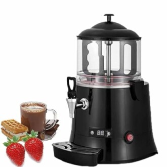 Chocoladedispenser met aardbeien en wafels