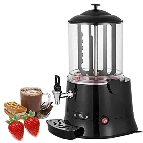 Chocoladedispenser met aardbeien en wafels