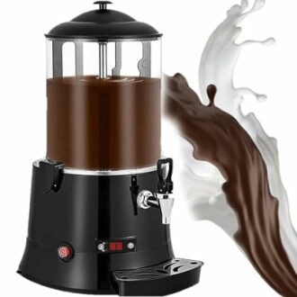 Chocoladedispenser met chocoladespat.