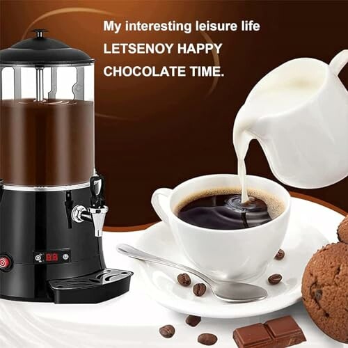 Chocoladedispenser met koffie en koekjes