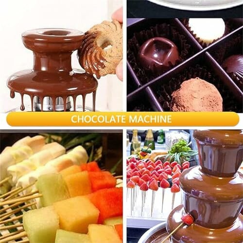 Chocoladefontein met desserts en fruit