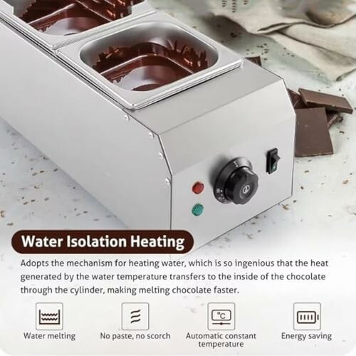 Chocoladesmeltmachine met waterisolatieverwarming