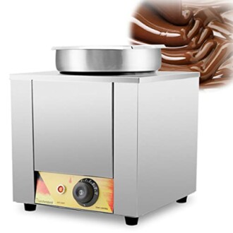 RVS chocoladesmelter met vloeibare chocolade