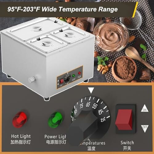 Chocoladetemperingsmachine met temperatuurregeling