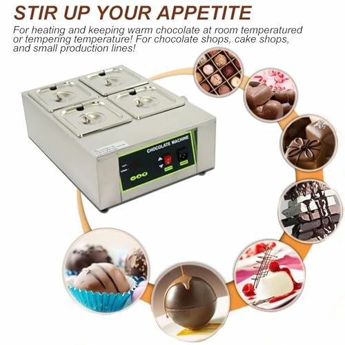 Chocolade machine met verschillende soorten chocolade.